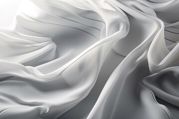 Naklejka na ściany i meble Close up of Textured White and Grey Fabric. Generative AI