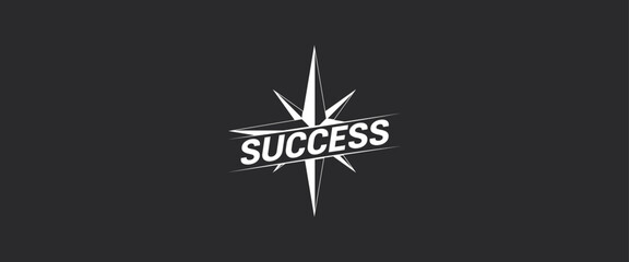 Success Concept, Compass Isolated Vector Illustration