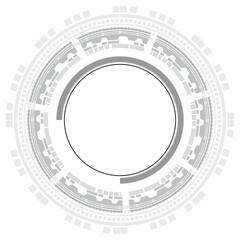 Hi-tech gear design circle digital art technology. PNG file. 