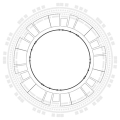Hi-tech gear design circle digital art technology. PNG file. 
