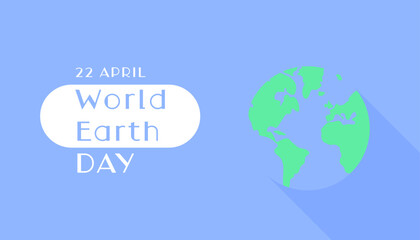 Vector earth day illustration with planet on blue background