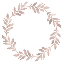 Floral rose gold wreath illustration