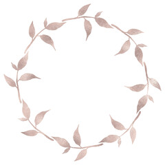 Floral rose gold wreath illustration