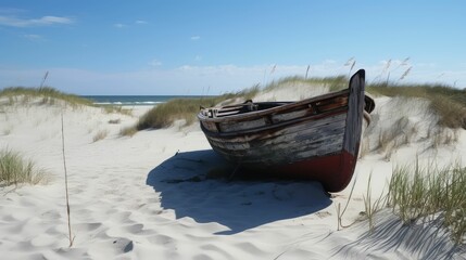 boat on the beach, generative AI