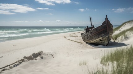 boat on the beach, generative AI