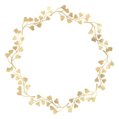 Floral gold wreath illustration