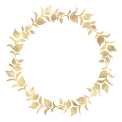 Floral gold wreath illustration