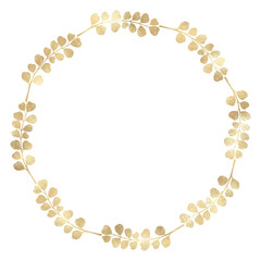 Floral gold wreath illustration
