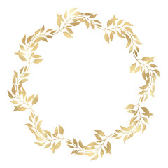 Floral gold wreath illustration