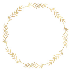 Floral gold wreath illustration