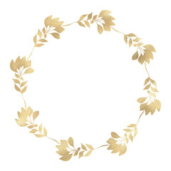 Floral gold wreath illustration