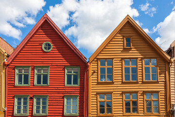 Old house gable at Bryggen at Bergen in Norway