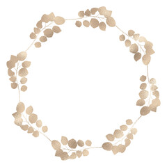 Floral gold wreath illustration