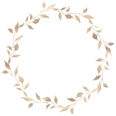 Floral gold wreath illustration