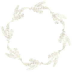 Floral gold wreath illustration