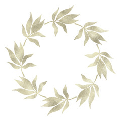 Floral gold wreath illustration