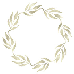 Floral gold wreath illustration