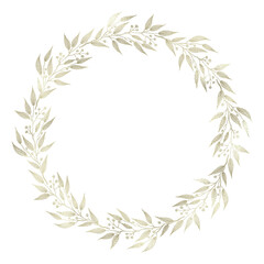 Floral gold wreath illustration