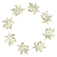 Floral gold wreath illustration