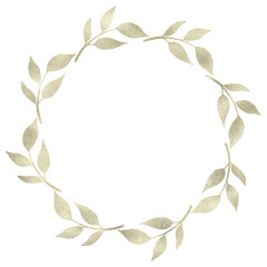 Floral gold wreath illustration