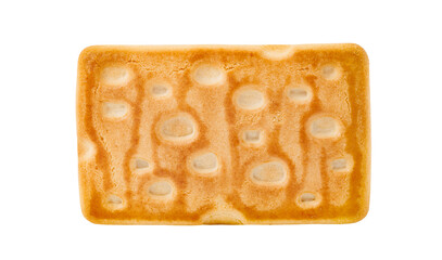 Sweet rectangular cookies made of crumbly dough, isolated on white background with clipping path