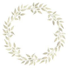 Floral gold wreath illustration