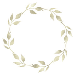 Fototapeta premium Floral gold wreath illustration