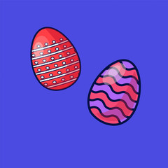 Painted egg vector for easter day event in cute style