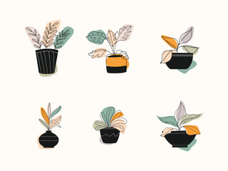 Hand drawn set flowers luxury illustration