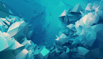 Fototapeta na wymiar Blue Lagoon color Abstract color Low-Polygones. Generative AI