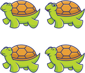 Green Turtle Character Cartoons