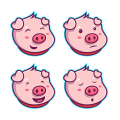 Cute Pig Character Cartoons