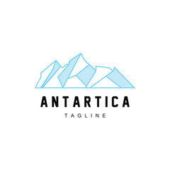 Mountain Logo, Antarctic Iceberg Logo Design, Nature Landscape Vector, Product Brand Illustration Icon