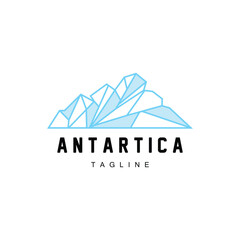 Mountain Logo, Antarctic Iceberg Logo Design, Nature Landscape Vector, Product Brand Illustration Icon