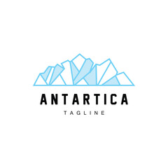 Fototapeta premium Mountain Logo, Antarctic Iceberg Logo Design, Nature Landscape Vector, Product Brand Illustration Icon