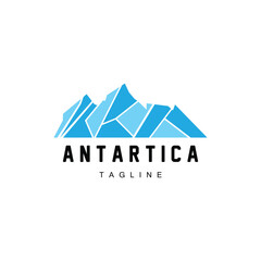 Mountain Logo, Antarctic Iceberg Logo Design, Nature Landscape Vector, Product Brand Illustration Icon