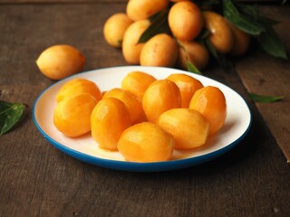 peeled Mayongchid, Plango or sweet Marian plum