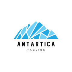 Mountain Logo, Antarctic Iceberg Logo Design, Nature Landscape Vector, Product Brand Illustration Icon