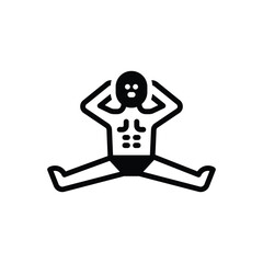 Black solid icon for fitness 