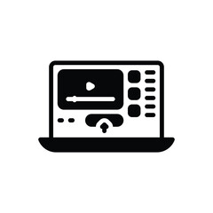 Black solid icon for subscription 