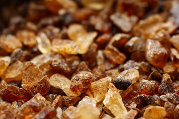 Sugar granulated background, Sugar brown background from sugar cane Sugar Texture. Selective focus