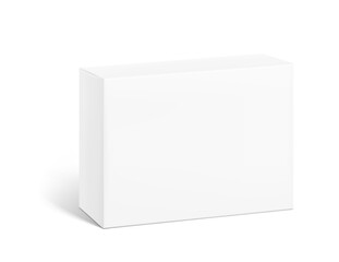 Universal mockup of blank cardboard box. Vector illustration isolated on white background, ready and simple to use for your design. EPS10. 