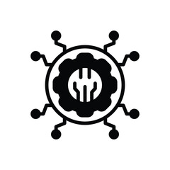 Black solid icon for technological 