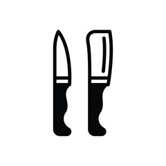 Black solid icon for knives 