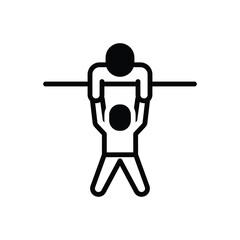 Black solid icon for supported 