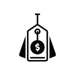 Black solid icon for prices 