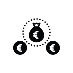 Black solid icon for eur price 