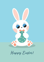 happy easter bunny postcard