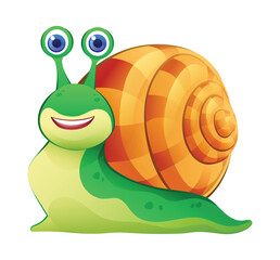 Cute snail cartoon illustration isolated on white background © YG Studio