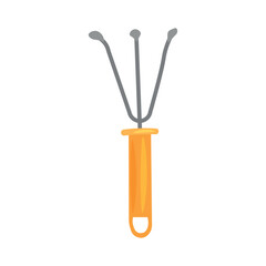 Obraz premium Gardener's rake on white background